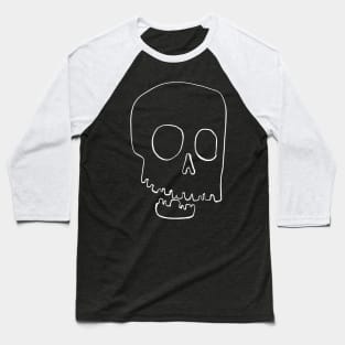 Hand-drawn white skull Baseball T-Shirt